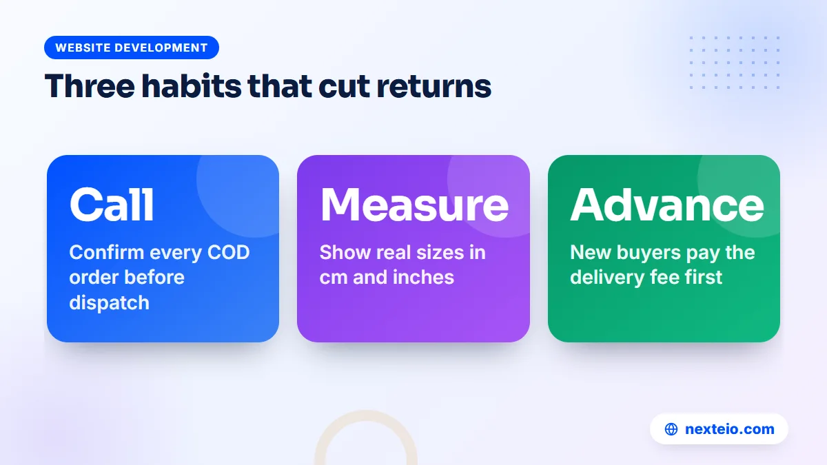 Three habits that reduce returned parcels for a new online store
